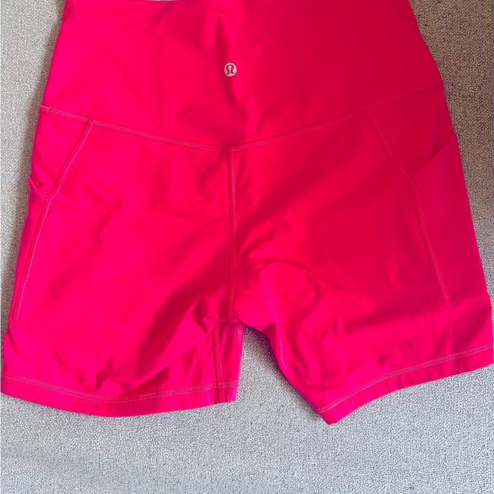 COPY - Lululemon pink high waisted align shorts w/pockets
